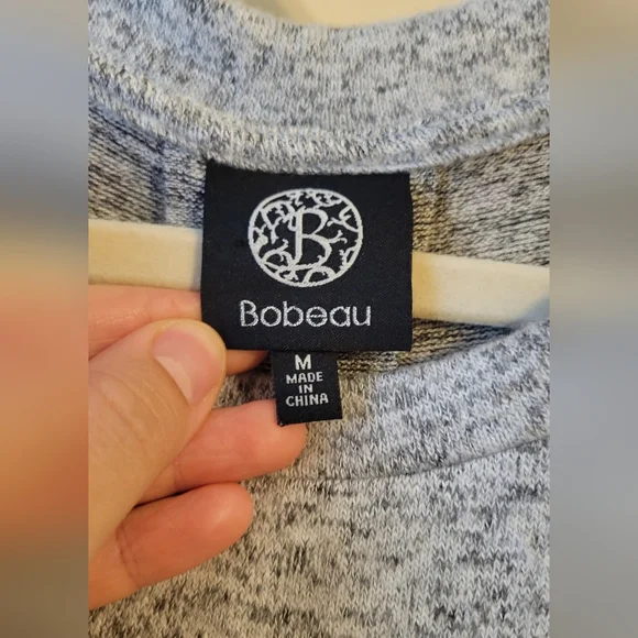 NWOT Bobeau Women's Marled Front Patterned Back Knit top - Picture 4 of 7